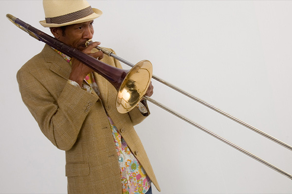 William Cepeda plays the trombone