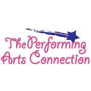 The performing arts connection logo: name written in pink with a blue falling star over the writing.