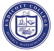 Endicott College logo with a circle around their shield.