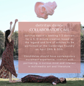 Claire tosses a light pink fabric in the air as Caroline lays on the grass just below the fabric.