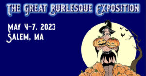 Illustration of witch holding on to two jack-o-lanterns in front of her chest.