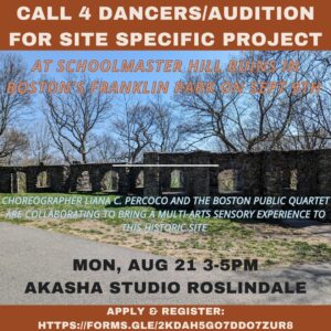 Photo of Franklin Park as a background for call for dancers/audition information.
