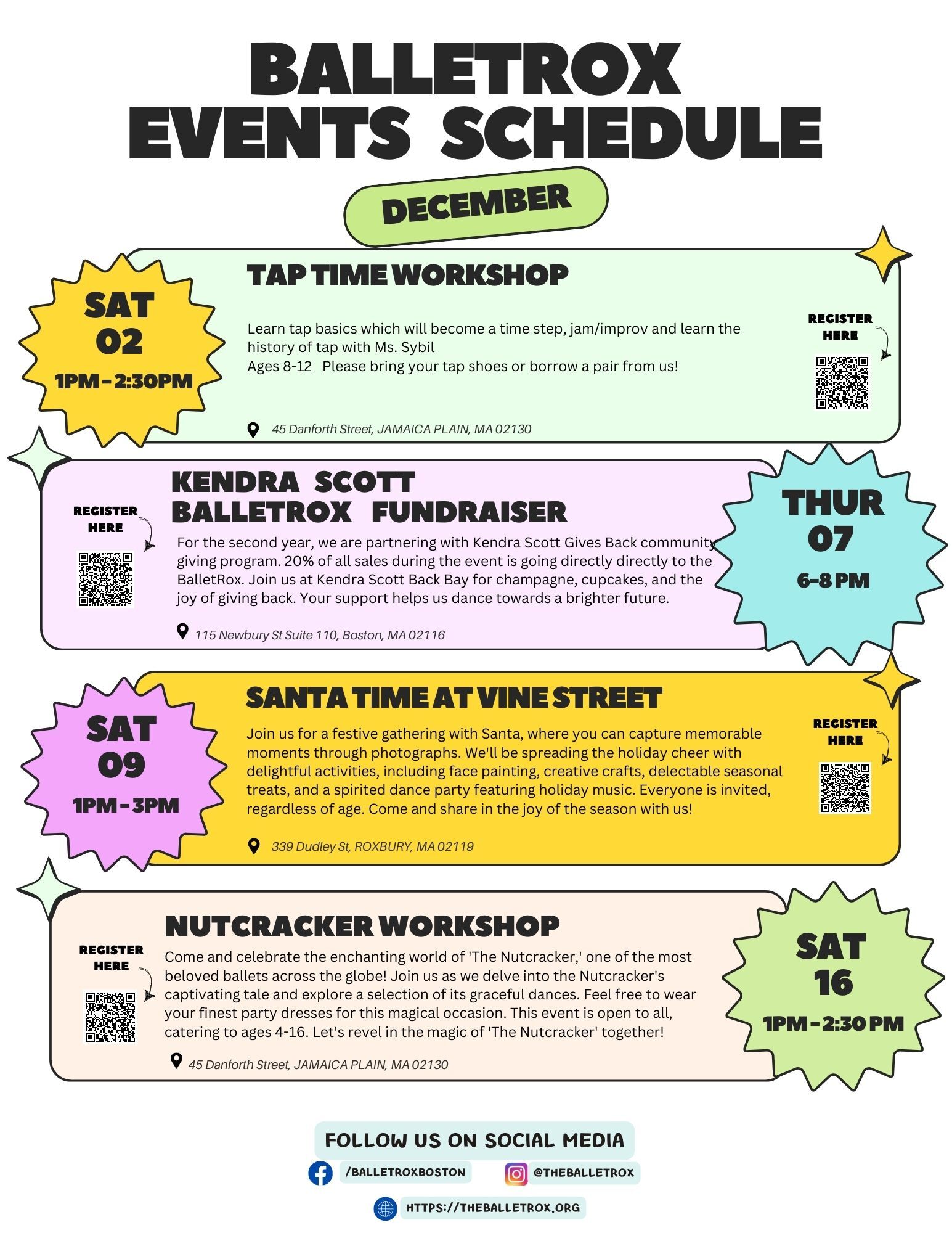 Calendar of events