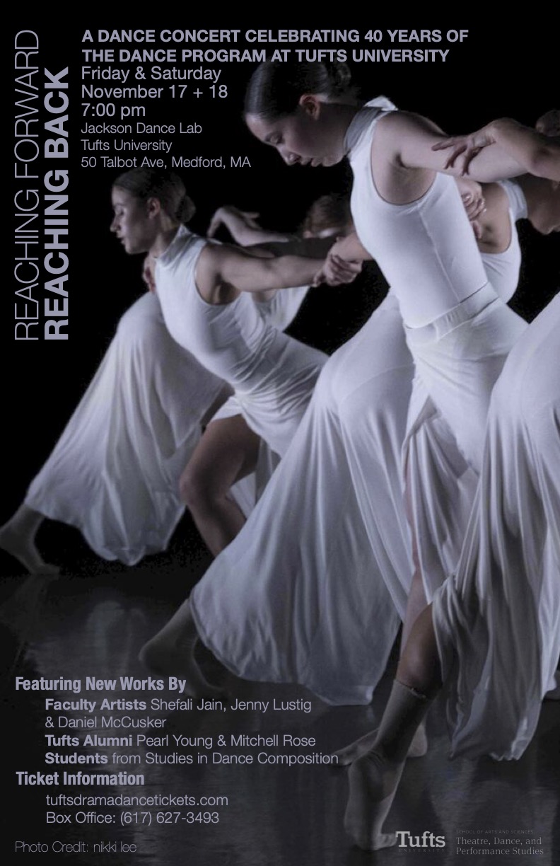 Fall dance concert poster with photo of dancers in long white tutus