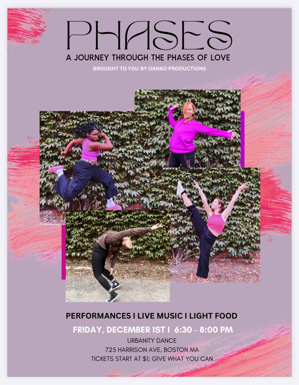 Poster for Phases with 4 dancers in different poses