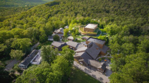 Aerial view of Jacob's Pillow campus.
