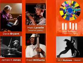 Dancer/performance artist K.J. Holmes performs in a synesthetic evening of art, dance, poetry, and music.