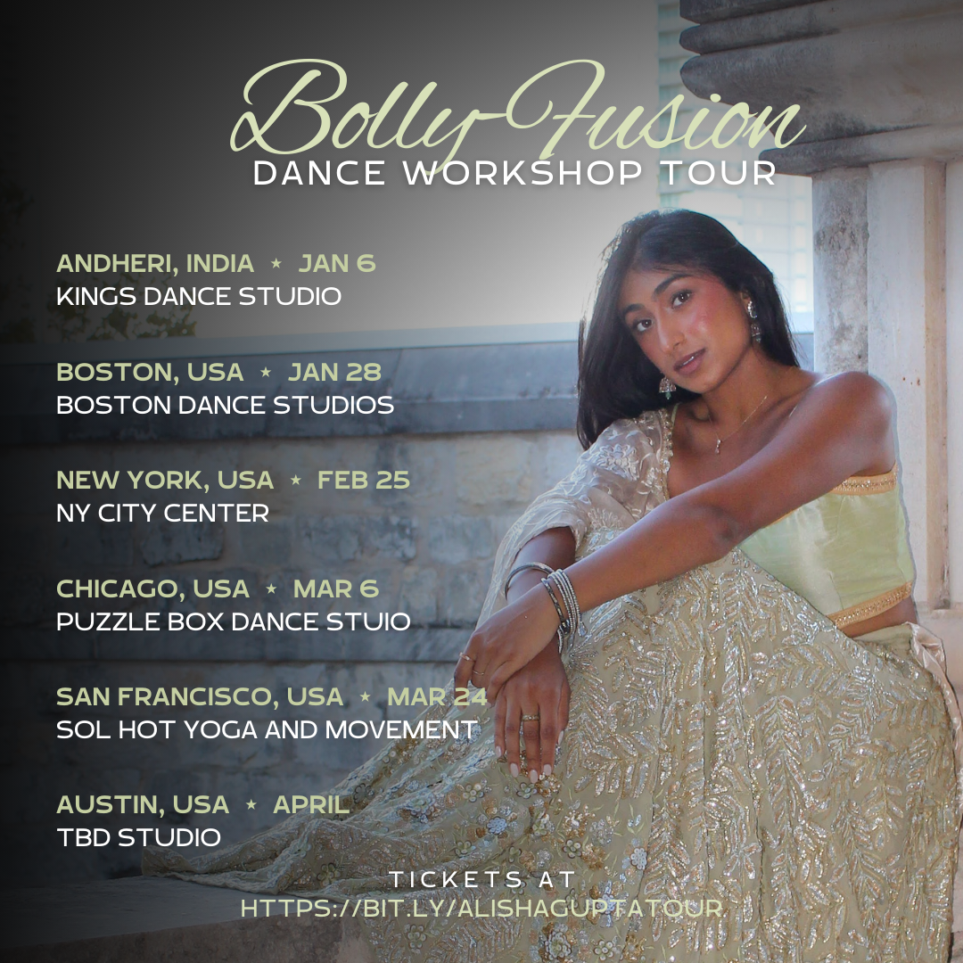 BollyFusion dance workshop schedule with Boston workshop dates