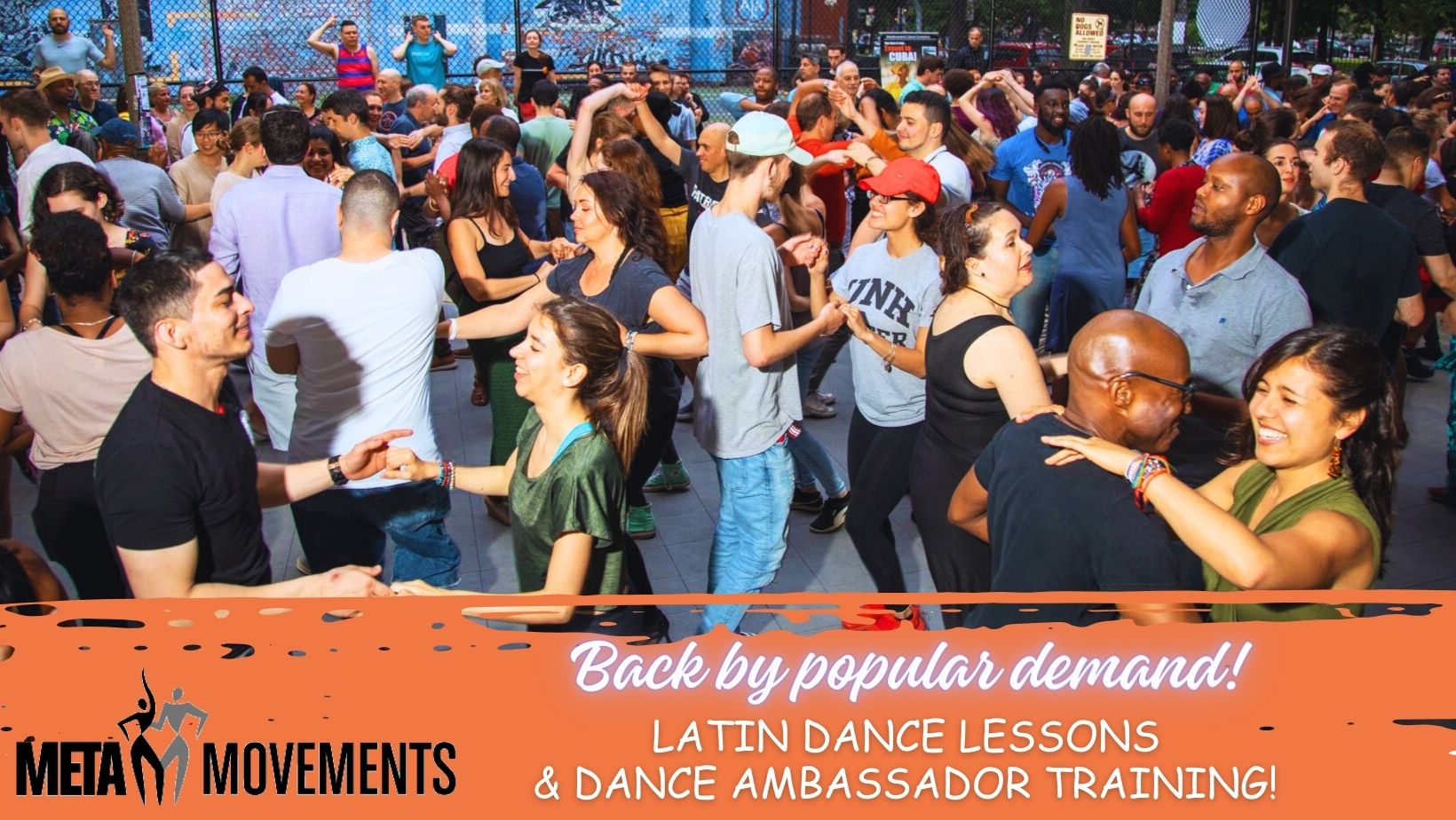 MetaMovements Latin Dance Lessons & Dance Ambassador Training! Thursdays 1/25/24 - 2/29/24 epabon@metamovements.net to register (include the MM logo somewhere on it)