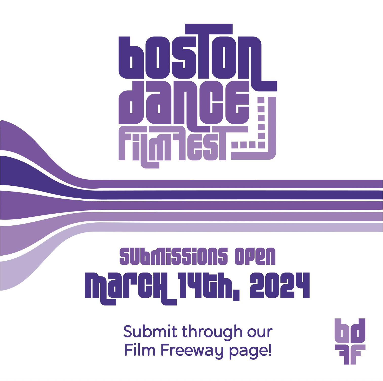 Boston Dance Film Fest poster with submission information.
