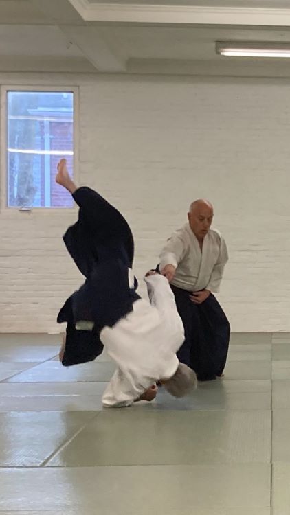 Two movers doing aikido