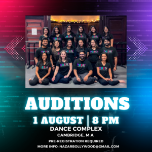 Photo of Nazar dance troupe and audition information below.