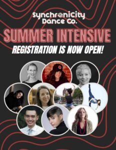 Image of hip hop dancer smiling alongside date, time and location of the intensive