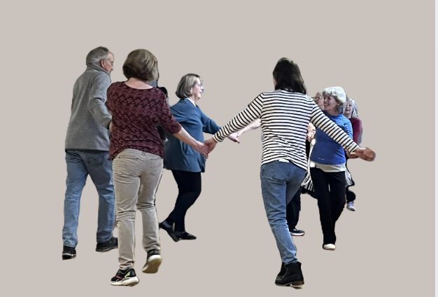 Circle of people dancing